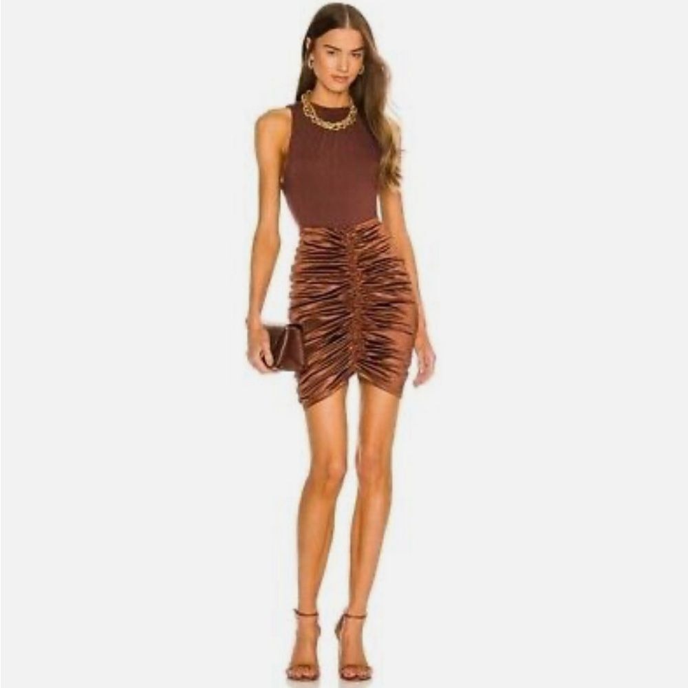 NWT Michael Costello x REVOLVE Crosby Mini Skirt in Brown size M NWT $148 msrp